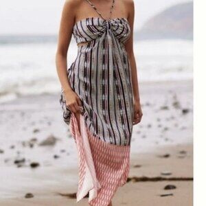 Anthropologie Women's Size Medium Cut Out Dress Beachy Long